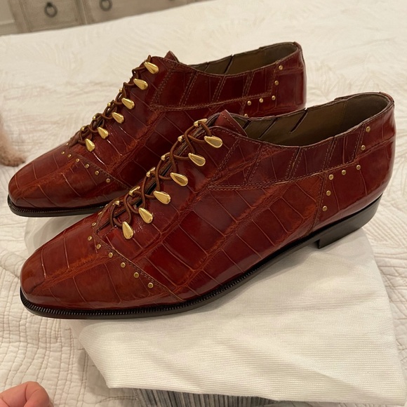 Vintage Romano Martegani Lace Up Alligator Shoes - Picture 6 of 13